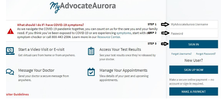 To login into Advocate aurora, enter caregiver connect username and password in blank spaces