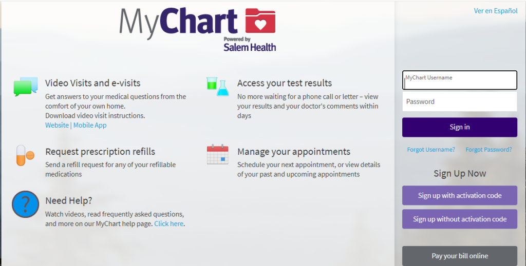 Mychart Salem Health Login portal