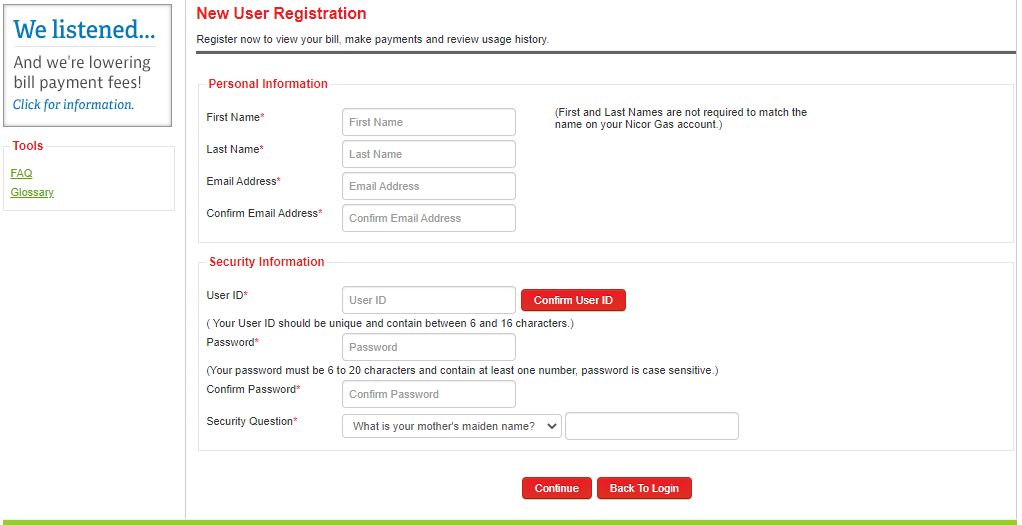 Nicor Gas Login Register 1